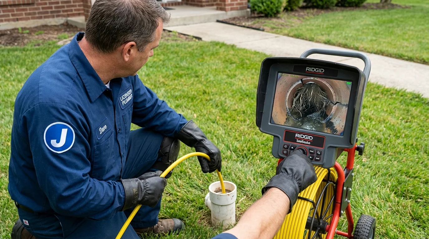 Sewer camera inspection being performed by Johns Plumbing LLC in Elizabeth City
